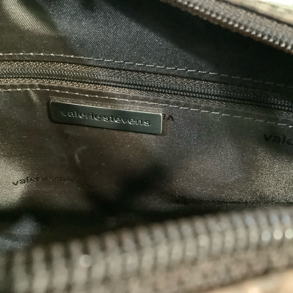 Valerie Stevens Vtg Genuine Leather Tooling Around Brown Embossed Handbag Rare - Picture 11 of 12